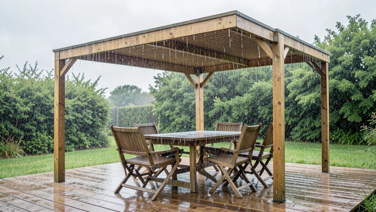 Drewniane zadaszenie tarasu do samodzielnego montażu