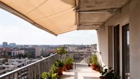 Markiza balkonowa montowana do sufitu