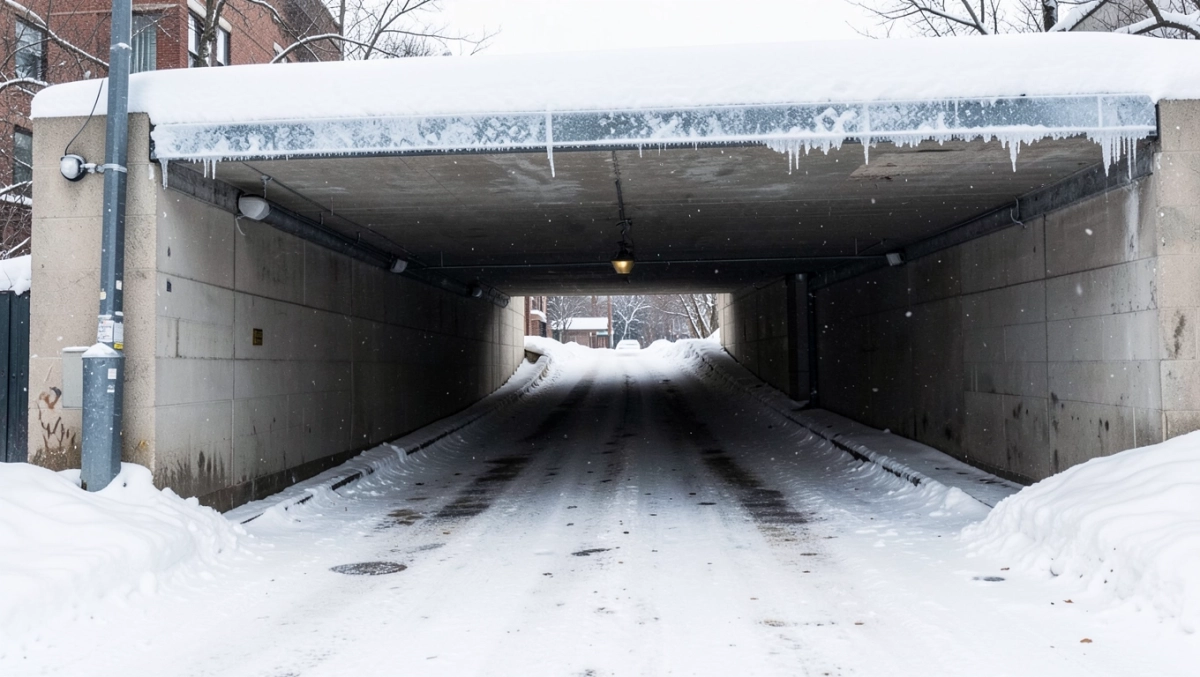 zadaszenie wjazdu do garażu podziemnego